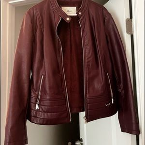 Red leather jacket